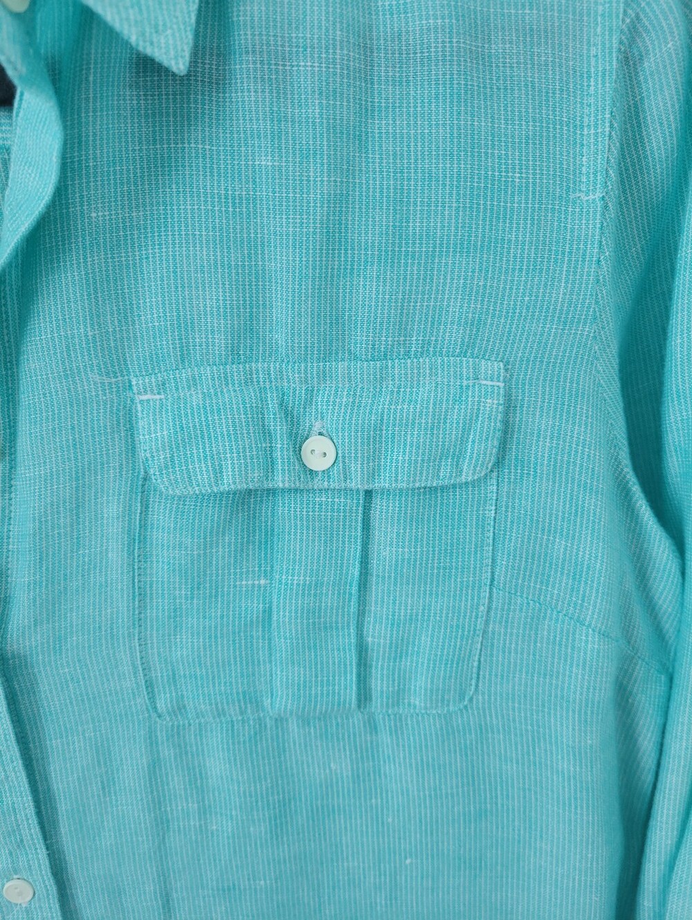BANANA REPUBLIC Womens Mint Linen-Cotton Soft Wash Shirt | Size Medium - Picture 4 of 9